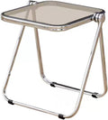 Acrylic Folding Side Table Metal Frame Grey