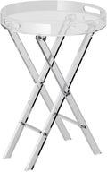 Clear Acrylic Folding Side Table X Leg Design
