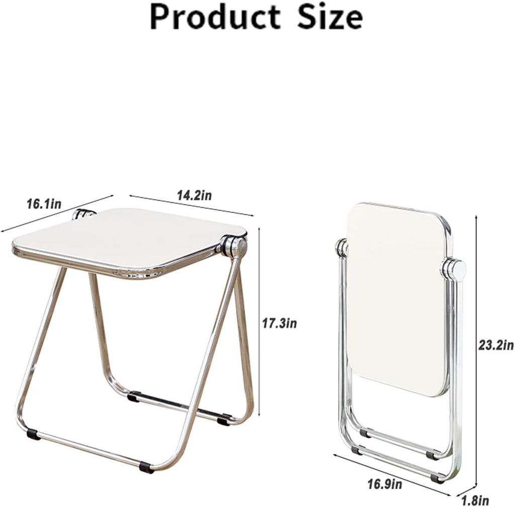 Acrylic Folding Side Table Metal Frame Grey
