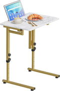 Adjustable C-Shaped Folding Marble Side Table