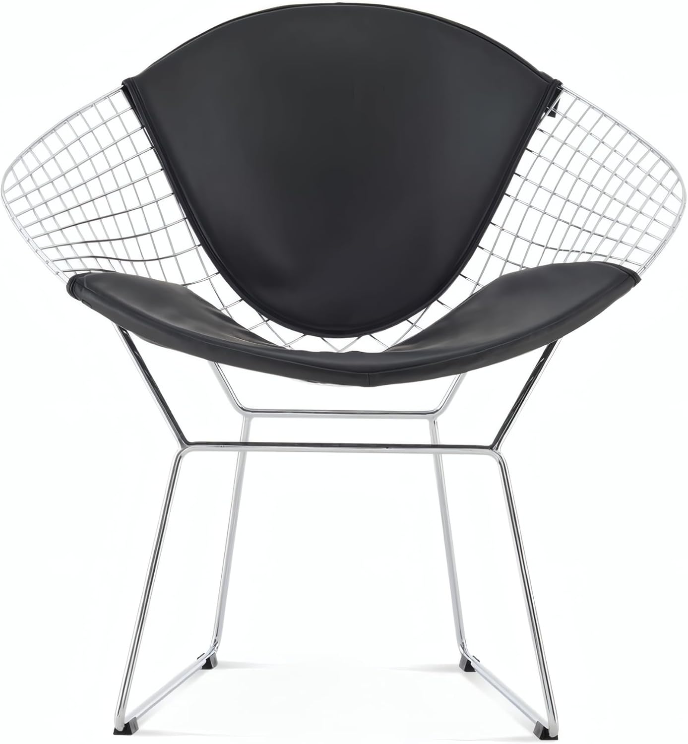 Diamond Chrome Frame PU Accent Chair