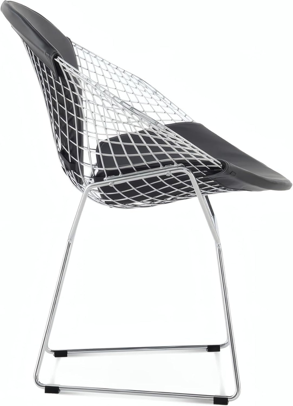 Diamond Chrome Frame PU Accent Chair