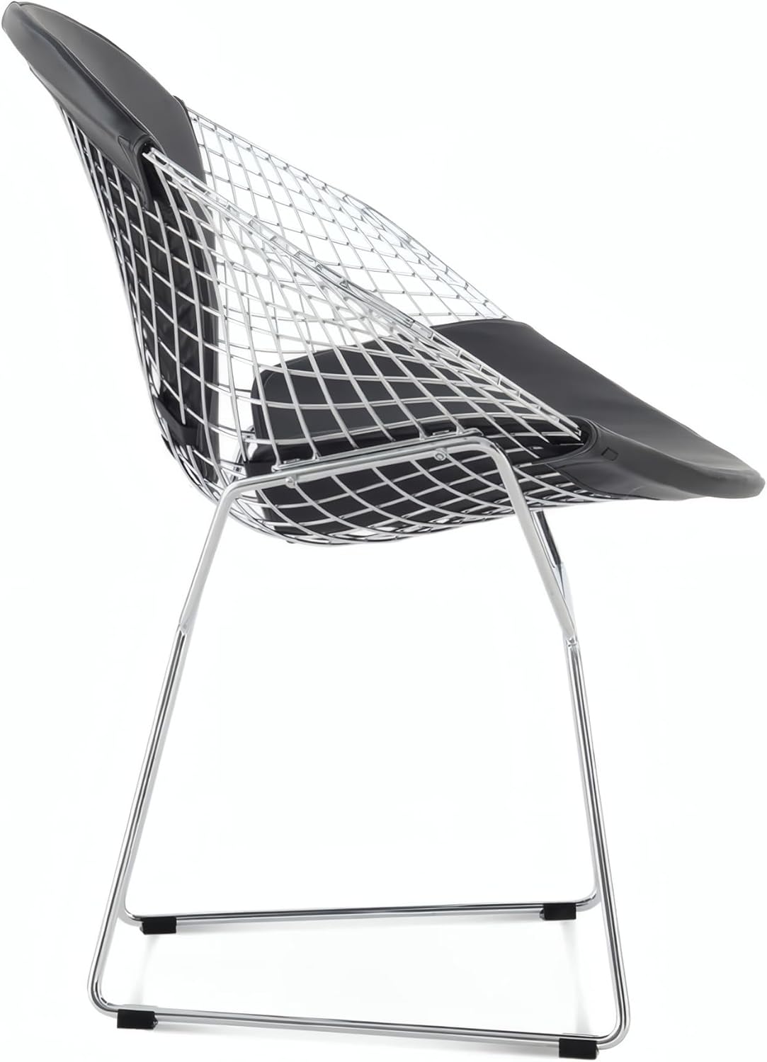 Diamond Chrome Frame PU Accent Chair