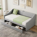 Upholstered Twin Daybed Drawers Charging Station