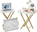 Set Two Folding TV Tray Side Serving Tables