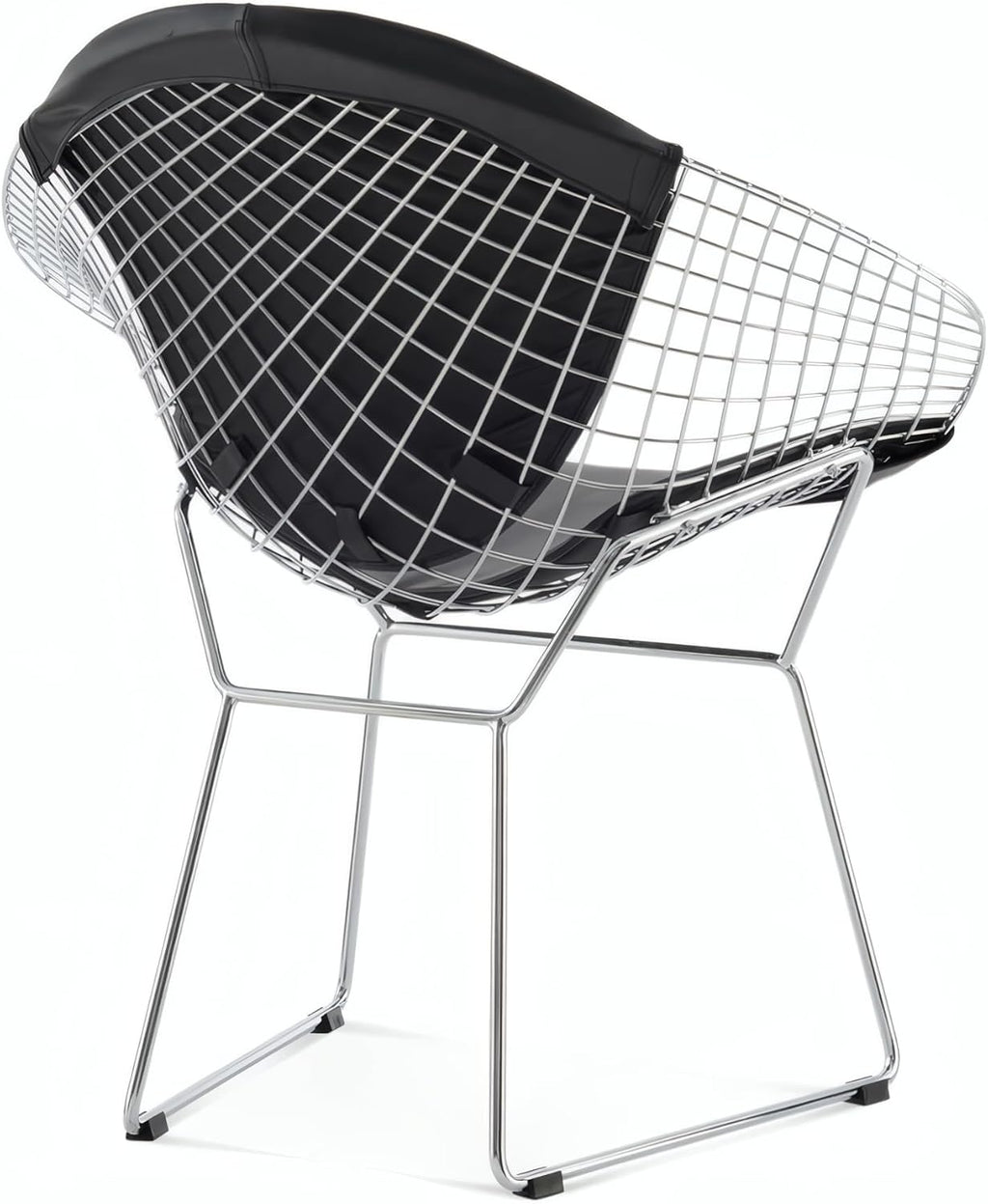 Diamond Chrome Frame PU Accent Chair