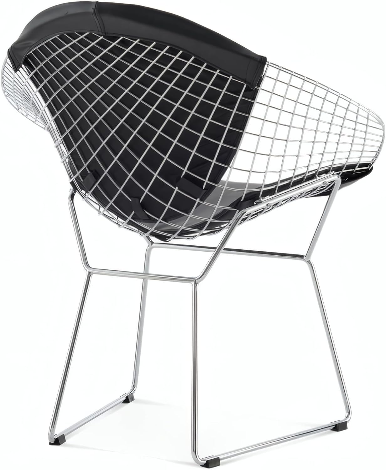 Diamond Chrome Frame PU Accent Chair