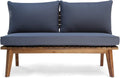 Acacia Wood Outdoor Loveseat Teak Gray Finish