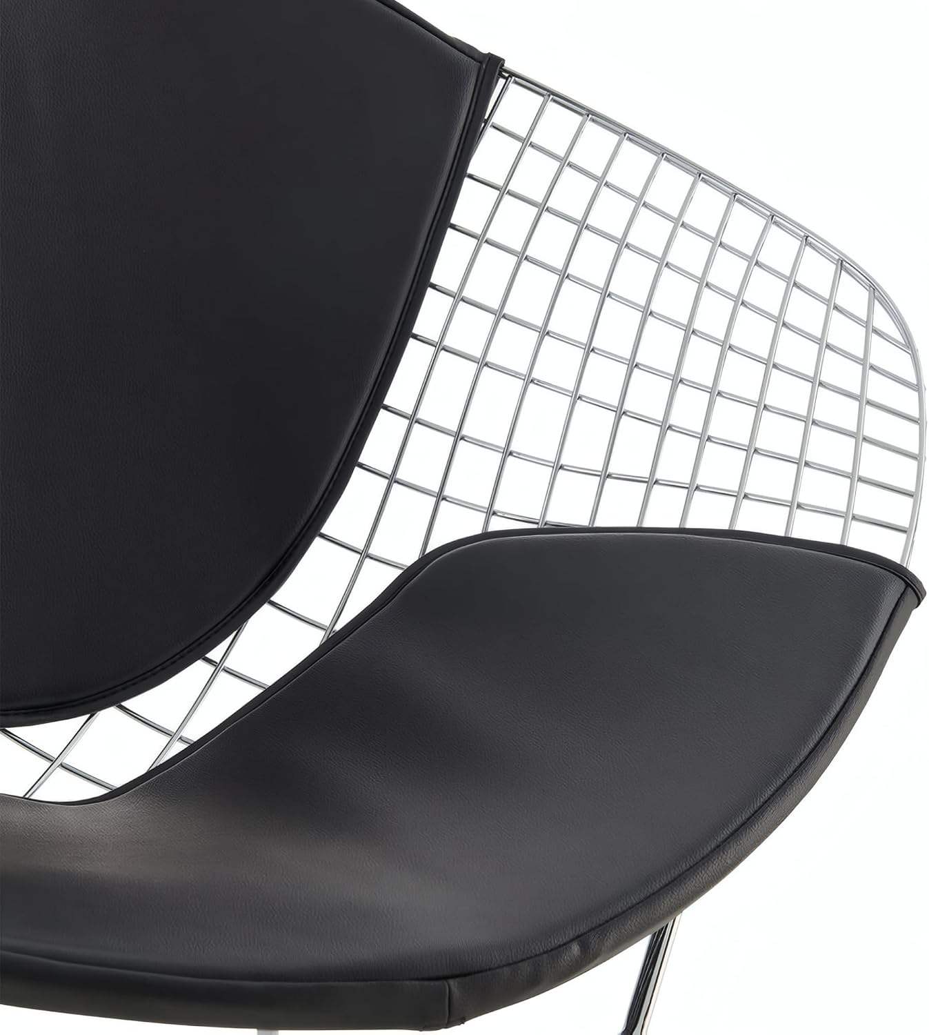 Diamond Chrome Frame PU Accent Chair