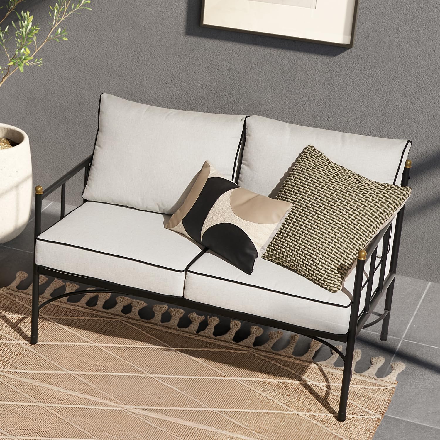Outdoor Patio Loveseat Small Sofa