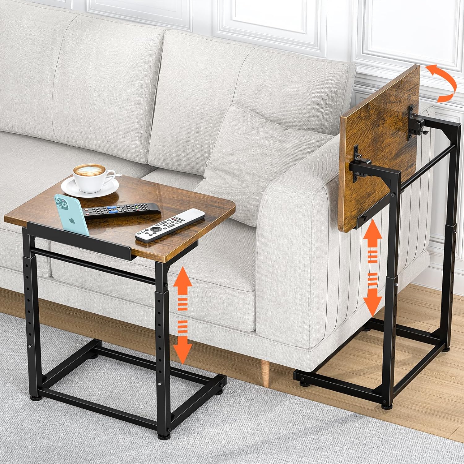 Adjustable C-Shaped Tv Tray Table Set Two