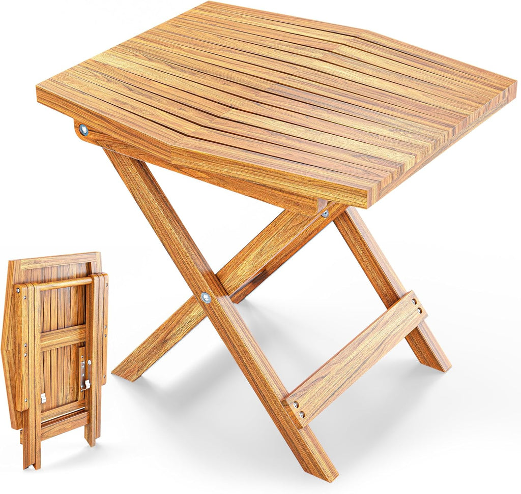 Wooden Folding Weatherproof Outdoor Side Table