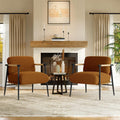 White Sherpa Accent Chair Beech Wood Armrests